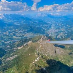 Flugwegposition um 12:55:24: Aufgenommen in der Nähe von Gemeinde Flachau, Österreich in 3563 Meter